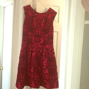 Brocade black and red dress